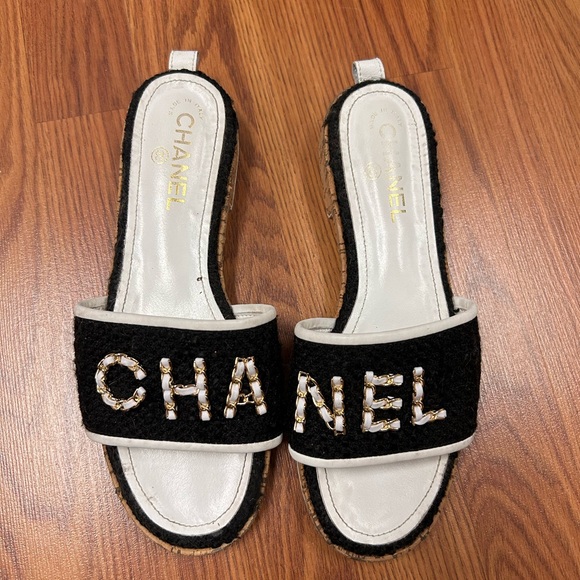 Chanel Tweed Slide Sandals Women’s EU Size 42 w/ box - Picture 2 of 12